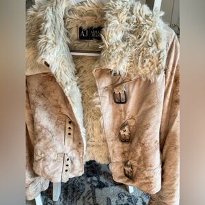 Armani Jeans Faux Fur Shearling Jacket size Medium